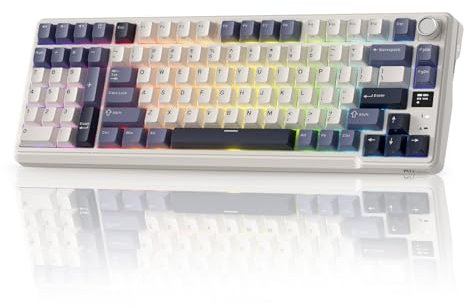RK ROYAL KLUDGE L98 Teclado mecánico inalámbrico con diseño de paja southpaw para zurdos, botón intercambiable en caliente, teclado trimodo 95% BT/2.4G/USB-C, Pro software, montaje Gasket, batería