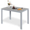 LIFERUN Gartentisch Aluminium, 110x70cm WPC Balkontisch Wetterfest, Rechteckiger Terrassentisch, Esstisch Outdoor, Hitze- und Wetterbeständig, rutschfest, Brettbreite 9cm,Ganz Grau