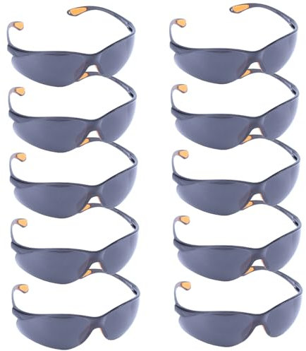 Jcasbdn 10Pcs Safety Glasses Protective Windproof Dustproof Lightweight Comfortable Tinted Safety Glasses