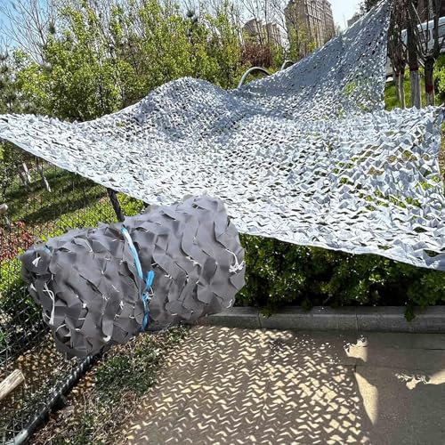 YJSGHRHL Tarnnetz Sonnenschutz Grau, Camouflage Netz Militär 1m 1.5m 4m 6m 8m 10m 15m 18m 20m, Tarnung Netz Bundeswehr für Camping Jagd Party Dekoration Sichtschutz Outdoor Garten(1.5x4.5M)