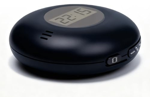 Digitaler Wecker LCD-Anzeige CD Player Tragbar, Digitaler Wecker für Tiefschläfer, Vibrationswecker für Tiefschläfer, Dual-Alarm ideal für Reisen, Hörgeschädigte, Senioren & Jugendliche 90x90x25.4mm