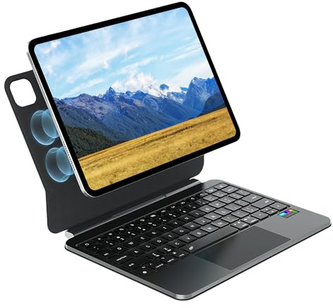Synchro Bands Magic Keyboard Case for iPad Pro 11” (1st–4th Gen) & iPad Air 11” (M2 2024 / M3 2025/ M4 2026), iPad Air 5th/4th Gen 10.9”, Magnetic Floating Keyboard with Trackpad (Black)