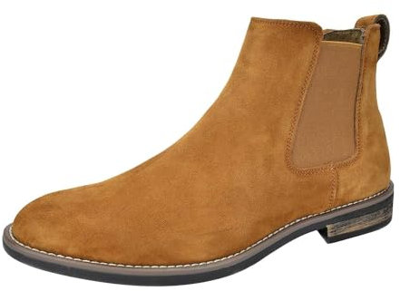 Bruno Marc Men's Suede Leather Chelsea Ankle Boots, Fashion, Walking and Comfort Casual Business Shoes,Size 13,Camel,URBAN-06