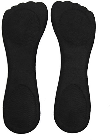 sourcing map 1 Paar Schwarz Samt Oberfläche Gel Hoch Hacke Liner Pad Fuß Schuhe Schützen Sohle