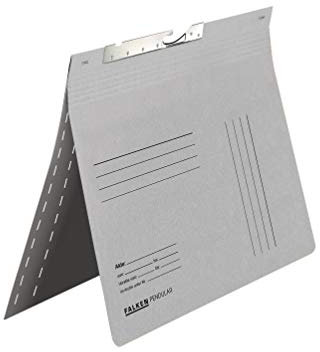 Original Falken 25er Pack Pendular Pendelhefter. Made in Germany. Aus Recycling-Karton Zweifalz mit kaufmännischer Heftung sowie Behördenheftung und Schlitzstanzung für DIN A4 grau Hefter