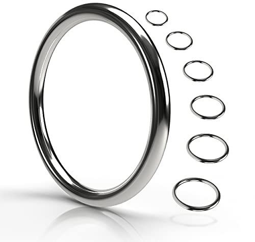 Edelstahl-Ringe | wetterbeständig | rostfrei | robust und langlebig | O-Ringe aus Metall / Edelstahl | Rundringe | Ring für Segelsport, Taschen, Halsbänder, Befestigungen (25mm - 10 Stück)