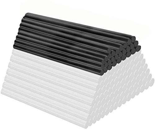 Heißklebesticks,7 * 100mm stark klebende Klebesticks für Mini-Klebepistole,100 Stück (70 Stk Transparent und 30 Stk Schwarz)für Zuhause Täglicher Gebrauch