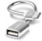 subtel USB OTG Kabel für Fairphone 4/3 / 3 Plus Handy On The Go Adapter USB C Type C Stecker auf USB A Buchse, Host Anschluss Adapterkabel Aluminium Silber