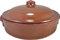 CAZUELA TARTERA BARRO ESMALTADA DECORADA CON TAPA 24 CMS - HORNO - FUEGO DIRECTO - GAS - LAVAVAJILLAS