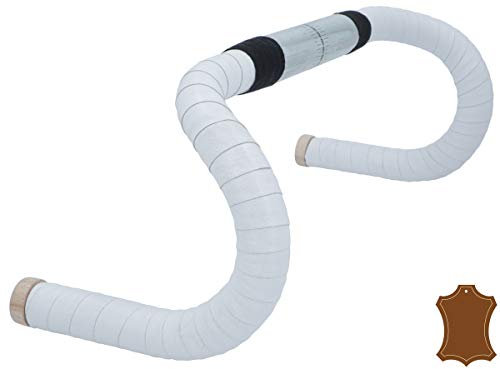 Gusti Leder Lenkerband – 2x Griffband selbstklebend 200 cm – Gravelbike- & Rennrad Lenkerband Leder inkl. Korkstopfen für sicheren Halt