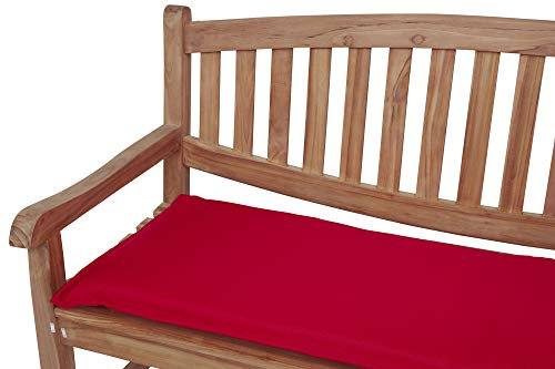 KETTtex 2180 Auflage Gartenbank Florence 120x50x6 cm rot waschbarer Bezug Sitzpolster