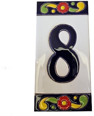 Hausnummern aus Keramik, 15 cm x 7,5 cm, spanische Hausnummern, Motiv: Pfeffer (8)