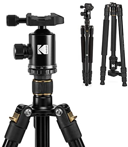 KODAK Trépied et Monopode Photo Gear 63 avec rotule 360° | Support d'appareil Photo Professionnel 2-en-1 Haut de Gamme en Aluminium avec télécommande Bluetooth et Adaptateur pour Smartphone