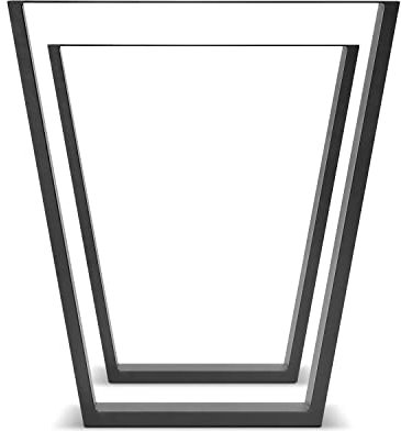FRANKYSTAR TrapeZOID Lot de 2 pieds pour table en acier pulvérisé avec forme trapézoïdale Hauteur au sol 71 cm
