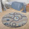 TT Home Kinderzimmerteppich Junge Mädchen Kinderteppich Mit Fahrzeugen Straße Schiene, Farbe:Grau Grün Gelb, Größe:80 cm Rund