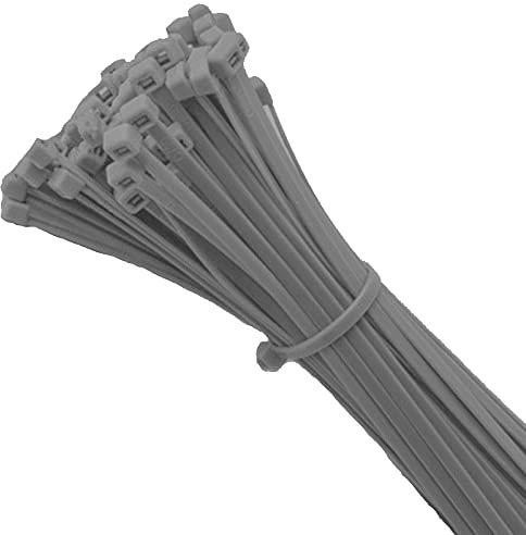 10 fascette fermacavi, in nylon, resistente, resistente, 203 mm, grigio scuro, 10 pezzi