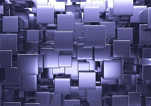 decomonkey Fototapete Abstrakt 450x315 cm Design Tapete XXL Fototapeten Vlies Tapeten Vliestapete Wandtapete moderne Wand Schlafzimmer Wohnzimmer 3d Effekt Optik Geometrisch Violett Lila