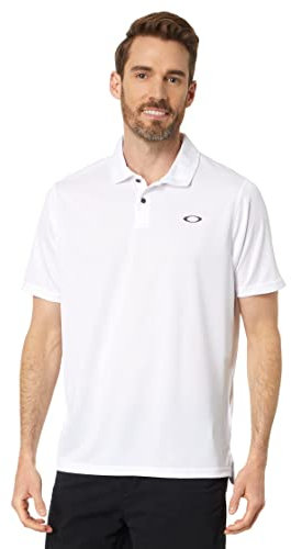 Oakley Herren Icon Thermonuclear Protect Recyceltes Poloshirt, Weiss/opulenter Garten, Klein