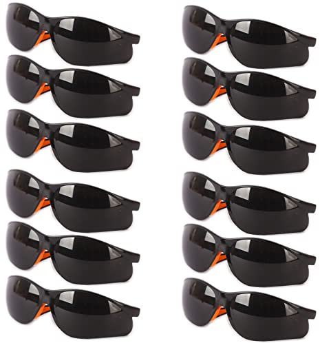 Gafas de protección, Gafas Proteccion Trabajo,Lentes de seguridad,Cubregafas protectoras,Gafas de protección laboral con lentes de policarbonato,resistentes antivaho y con protección UV (Negro 12)