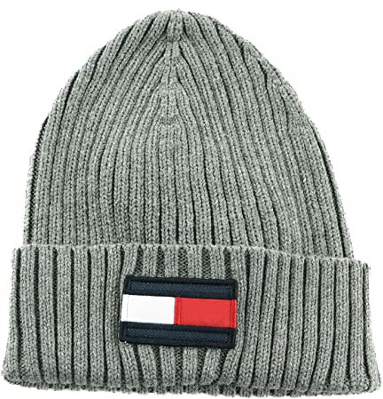 TOMMY HILFIGER Big Flag Beanie S/M Light Grey Heather