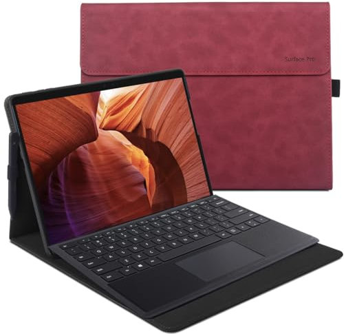 xisiciao Coque pour Microsoft Surface Pro 9 avec coque souple en TPU compatible avec clavier Signature Design ultra fin et léger Dissipation de la chaleur (bordeaux)