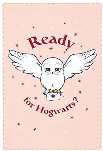 Harry Potter - Plaid Harry Potter Hedwige 110x130 cm - 100% Polyester - Rose
