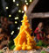 tea4chill Bienenwachskerze aus 100% Bienenwachs, Honigkerze, Kerze 11,5 x 14,5cm, Tannenbaum mit Krippe, Weihnachtsbaum, Geschenk für Weihnachten, handgefertigt