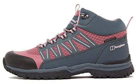 Berghaus Kids’ Explorer Mid Hiking Boot with High Traction Sole, Waterproof, Breathable, Lightweight, Durable, Vegan Friendly, Outdoors, Hiking & Trekking Footwear for Boys & Girls