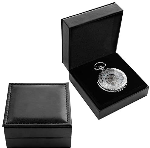 Tiong Scatola per orologi da tasca in pelle PU vintage di lusso per orologi da tasca display display scatola regalo