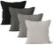 Encasa XO Baumwoll-Kissenbezüge, 4er-Set I 18x18 in (45x45 cm) - Grey Combo I kein Einsatz I einfach Kissenbezüge I Maschinenwaschbar | Nur Innen benutzen