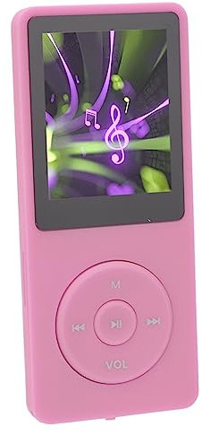 Gugxiom Lecteur MP3 Lecteur MP4, capacité de Mémoire Intégrée de 8 Go, Lecteur de Musique Portable 450 MAh avec écran 1,8 Pouces pour Formats TXT, MP3, WMA, OGG, WAV, Ape, FLAC, (Rose)