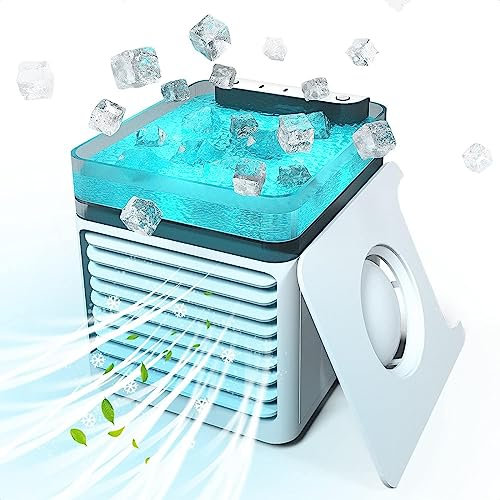 Ventilador Con Deposito De Hielo - Funcionamiento Silencioso Ventilador Enfriador De Aire Silencioso - Bajo Consumo De EnergíA Climatizador Frio - para RefrigeracióN Silenciosa De La Oficina En Casa