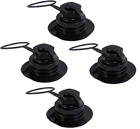 CLISPEED 4 Pcs Bowl Type Spiral Air Nozzle Inflatable Kayaks Tube Valve Replacement TPU Spiral Air Nozzle Boat Valves Plug PVC Black Air Valves for Rubber Boats Boston Air Valves Air Plug