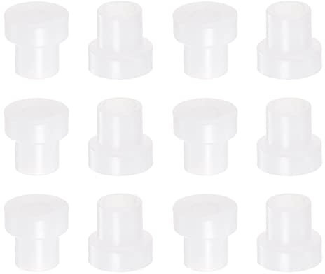 QUARKZMAN 12 Stück Geflanscht Hülse Lager 4mm Bohrung 6mm AD 8mm Länge Nylon Buchsen für Welle Weiß