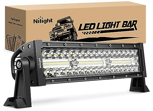 Nilight LED Light Bar 13.5 Inch Triple Row Spot Flood Combo 96LEDs Fog Driving Work Backup Bumper Lighting for Off-Road Truck SUV ATV UTV