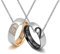 KunBead Jewelry Puzzle Heart Matching Couple Necklace I Love You Forever and Always Ring Necklaces for Him and Her sets for 2