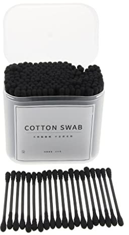 Generic 200x Cotton Buds Tupferstifte Holz Make Up Applikator, Schwarz