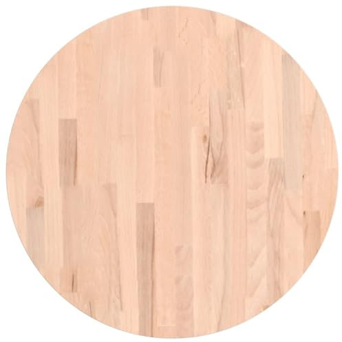 vidaXL Tischplatte, Holzplatte Holztischplatte Rund, Ersatzplatte Platte für Beistelltisch Bartisch, Massivholztischplatte Esstischplatte, Ø60x4 cm Massivholz Buche