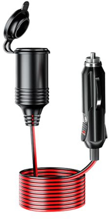 CGEAMDY 4M Auto Verlängerungskabel Zigarettenanzünder Buchse Stecker Ladegerät Adapter, Sicherung Ladegerät Adapter Auto Wasserdicht, Adapter Wasserdicht mit Sicherung