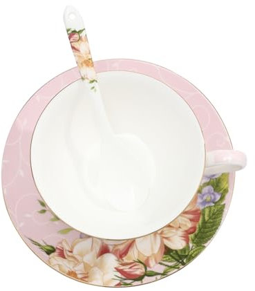 PRETYZOOM Tazas De Café Elegante y Con Cuchara y Platillo Para Desayuno Leche o Té Para Uso Casa o