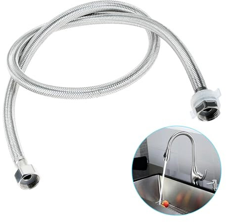 BOWAREPRO 1 Stück 100CM Flex Schlauch Armatur, Edelstahl Anschlussschlauch G1/2 x G1/2, Panzerschlauch Wasserhahn, Dusche Umflechtung Flexschlauch für Wasserhahn Mischbatterie