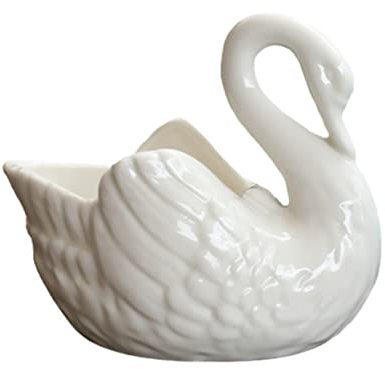 Supvox 1Stk Kleiner Schwan Blumentopf übertopf tierform Gartenarbeit Topf ausgefallene blumentöpfe blumengießkanne für zimmerpflanzen einfach Saftige Schale schmücken Bonsai Weiß
