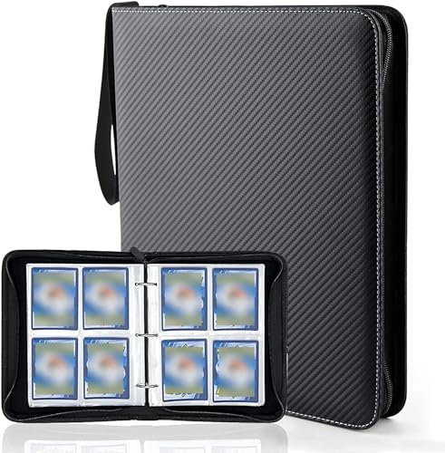 Etievort Sammelkarten Album Groß,900 Karten Sammelkarten Album mit 9 Taschen 50 Seiten, Sammelmappe Karten Ordner Heft Groß Kapazität, Tragbar Wasserdicht PU Karten Halter, Geschenk für Kinder(027)