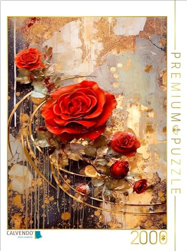 CALVENDO Puzzle Rote Rosen | 2000 Teile Lege-Größe 67 x 90 cm Foto-Puzzle für glückliche Stunden
