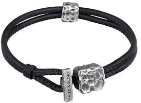 HG HAZE & GLORY Armband Herren aus 925 Sterling Silber, Schmuck Männer, Leder mit Silberverschluss oxidiert, Cool, Daily Dan, 1923 cm