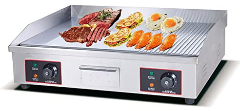 Plancha Eléctrica Comercial De Acero Inoxidable, Placa Calefactora Completamente Plana, Placa Calefactora Para Barbacoa, Plancha Grande, Placa De Cocción Caliente Con Control De Temperatura, Plancha