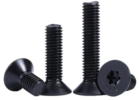 10 Stück M3 M4 M5 M6 M8 M10 Klasse 10.8 Schwarzer legierter Stahl Senkkopf Innenpflaumenblüte Schraube Flachkopf Diebstahlsicherung(M3x6mm-10PCS)