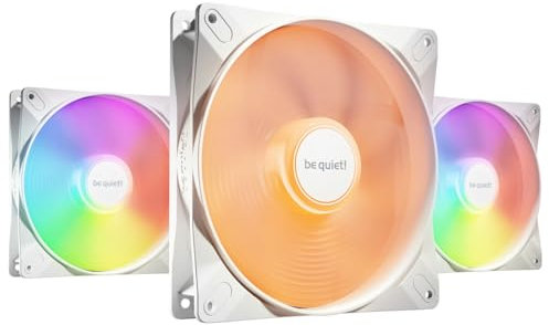 be quiet! Light Wings LX 140mm PWM White Triple Pack, 3 fans included, illuminated hub, multiple colors and modes, optimized fan blades for extraordinary air pressure, daisy chain option