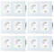 TAWOIA Schuko Steckdose, EU-Standard 2 Fach Unterputz Mit 2,5D Curved Glas Platte, Wandsteckdosen Weiß 86 * 157mm 6er-Pack