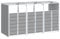 vidaXL Wheelie Bin Storage for Triple Bins - Grey Powder-Coated Steel, 216 x 81 x 115 cm - Garden/Outdoor Trash Cover